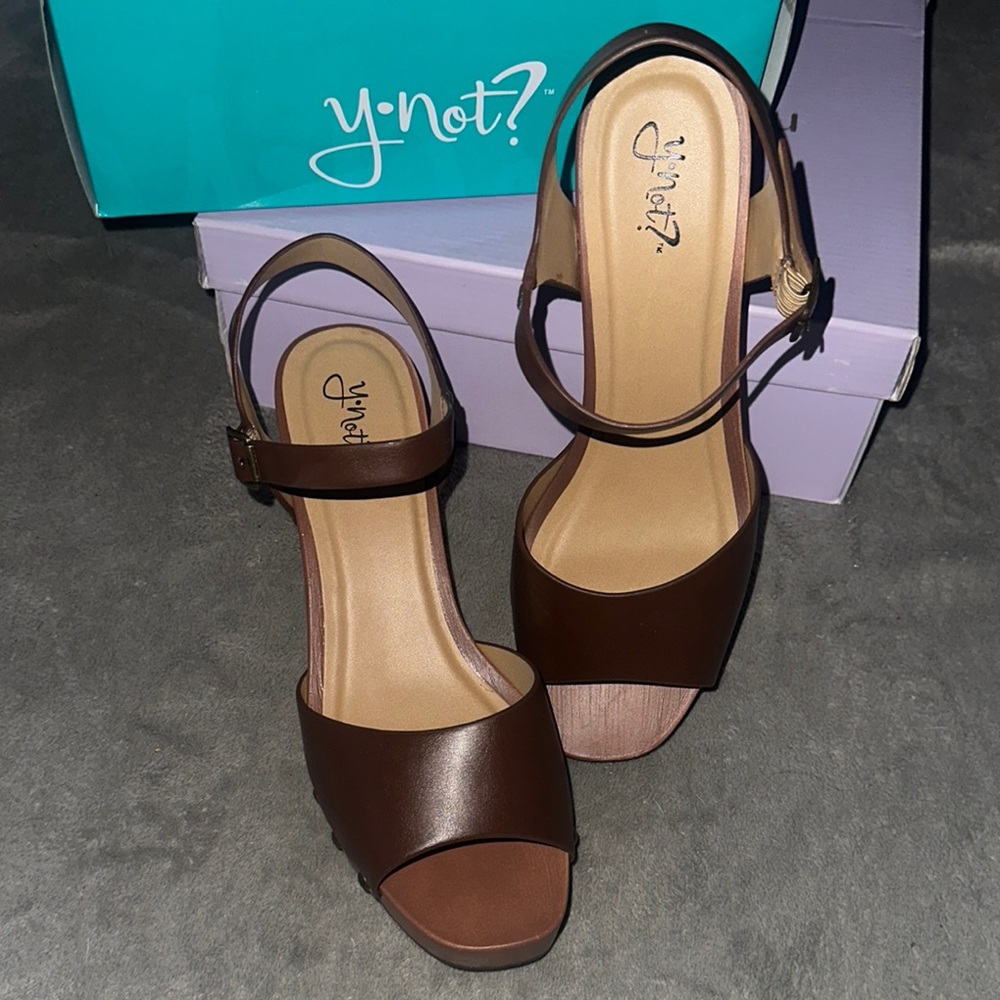 Women's Brown Wedge Sandals